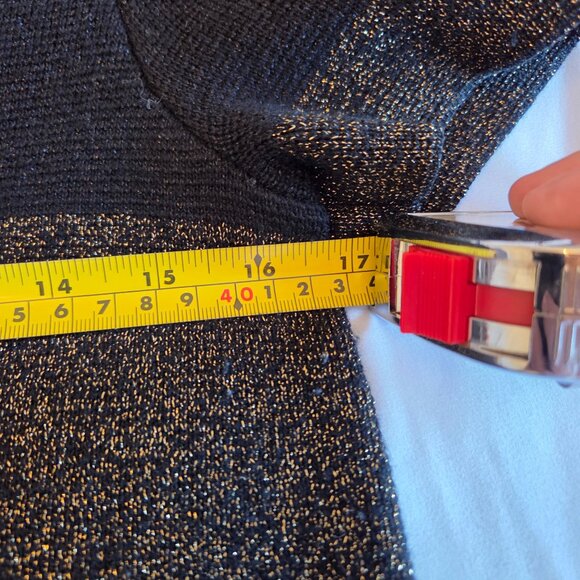 Kate Spade knit metalic holiday striped dress size small Black and gold - Picture 5 of 5